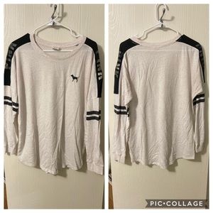 Off white and black Pink Victoria Secret longsleve